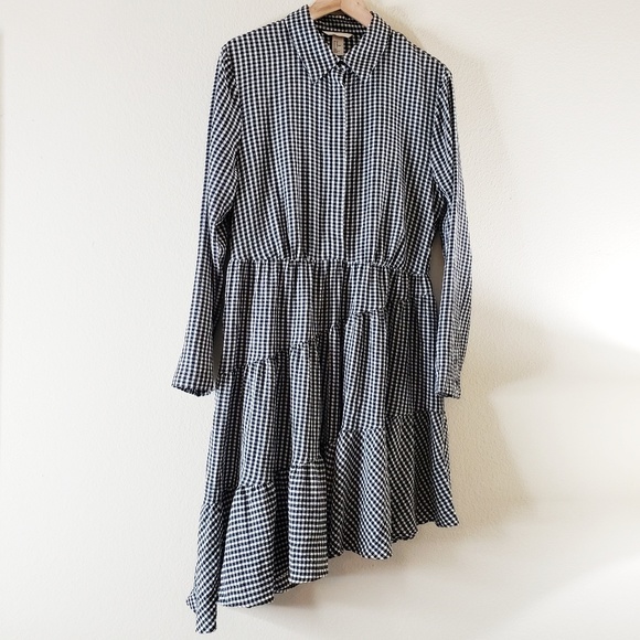 H&M Asymmetric Gingham Plaid Dress - Picture 3 of 7